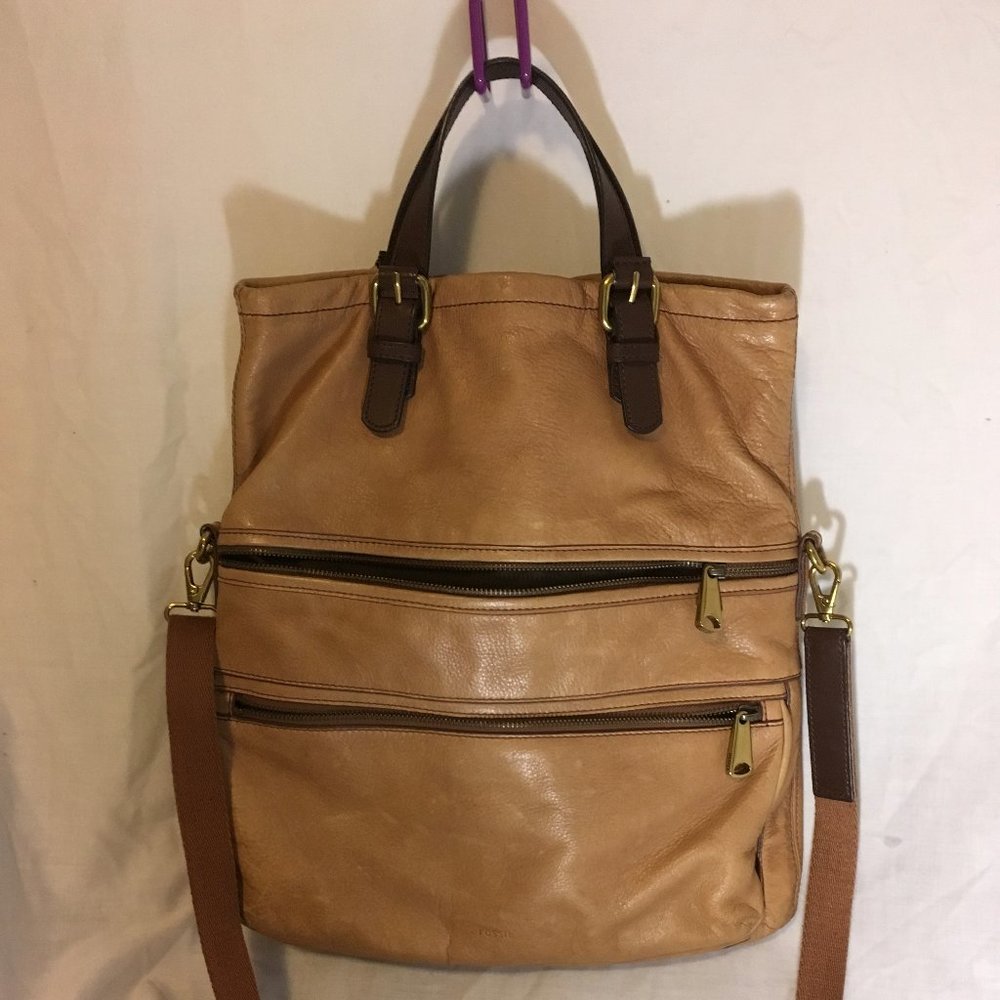 Fossil Explorer Foldover Tote with crossbody strap